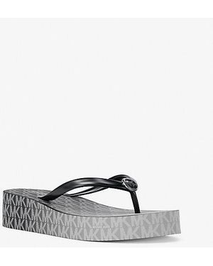 Michael Kors Bedford Ombré Signature Logo Flip Flops - White