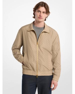Michael Kors Mk Signature Logo Windbreaker Jacket - Natural