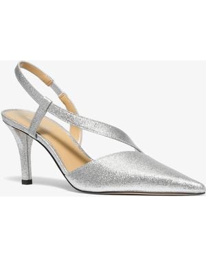 MICHAEL Michael Kors Mk Jaida Glitter Embellished Leather Pump - White
