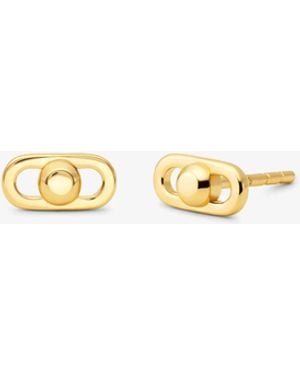 Michael Kors Mk Astor Link Extra-Small Precious Metal-Plated Sterling Earrings - White