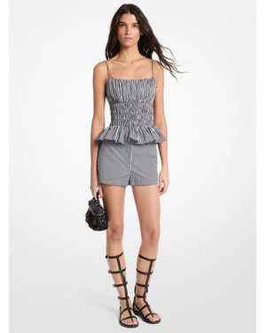 Michael Kors Gingham Cotton Shorts - Blue