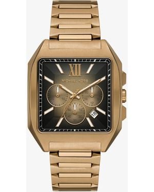 Michael Kors Hayes Oversized Brushed-Tone Sport Watch - Metallic