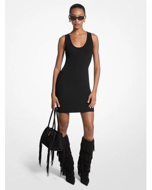 Michael Kors Ribbed Viscose Blend Tank Dress - Black