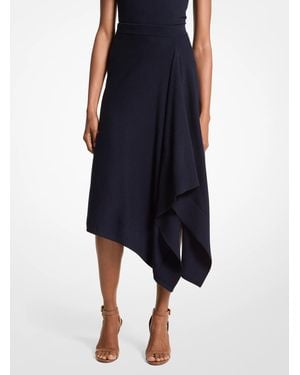 Michael Kors Mk Cashmere Draped Skirt - Blue