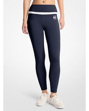 Michael Kors Stretch Knit High-Waisted Leggings - Blue