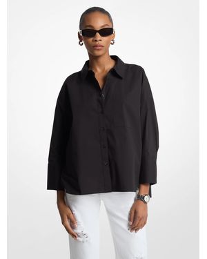 MICHAEL Michael Kors Mk Stretch Cotton Poplin Shirt - Black