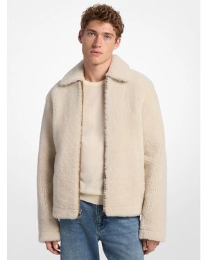 Michael Kors Shearling Shirt Jacket - Natural
