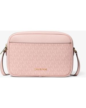 Michael Kors Jet Set Travel Large Signature Logo Camera Crossbody Bag - Pink