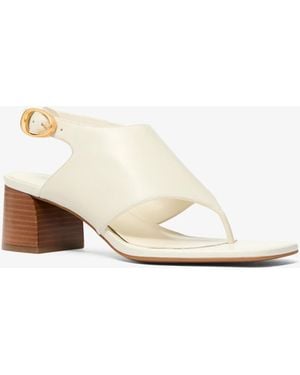 MICHAEL Michael Kors Mk Kya Flex Leather Thong Sandal - Natural