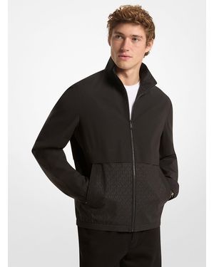 Michael Kors Outlet Mk Logo Jacquard Windbreaker Jacket - Black