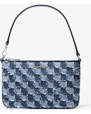 Michael Kors Jet Set Travel Small Patchwork Denim Convertible Wristlet - Blue