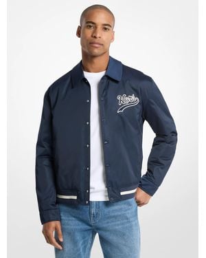 Michael Kors Kors Matte Satin Varsity Jacket - Blue