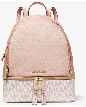 MICHAEL Michael Kors Rhea Medium Color-block Logo Backpack - Pink