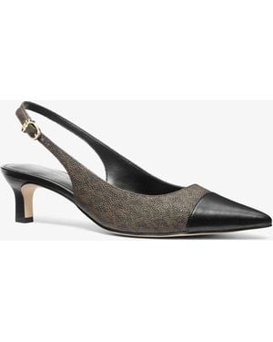MICHAEL Michael Kors Mk Amara Signature Logo Slingback Pump - White
