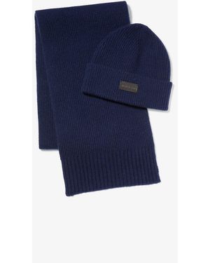 Michael Kors Mkset De Bufanda Y Gorro De Lana - Azul