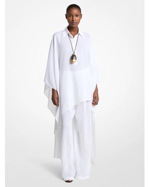 Michael Kors Linen Gauze Asymmetric Caftan - White
