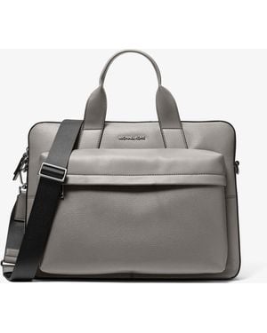 Michael Kors Pacey Medium Pebbled Leather Pocket Briefcase - Grey