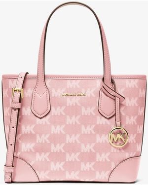 Michael Kors Eva Extra-Small Logo Jacquard Convertible Tote Bag - Pink