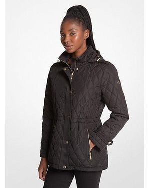 Michael Kors Quilted Hooded Jacket - Black