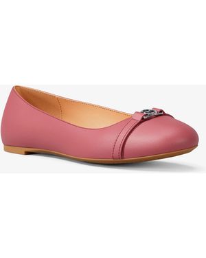 MICHAEL Michael Kors Mk Mandy Leather Ballet Flat - Pink