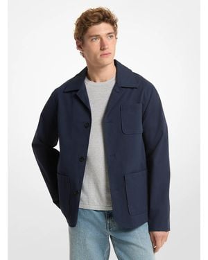 Michael Kors Mk Cotton-And-Linen Blend Chore Coat - Blue