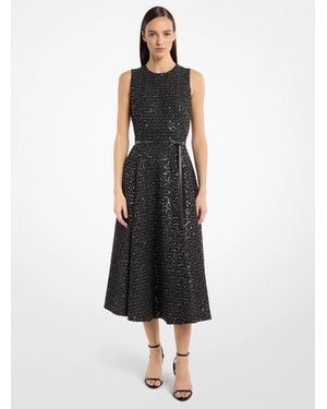 Michael Kors Sequined Denim Tweed Dress - Black