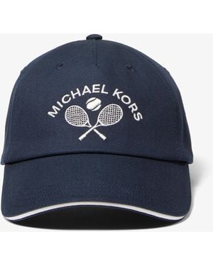 MICHAEL Michael Kors Tennis Embroidered Cotton Baseball Hat - Blue