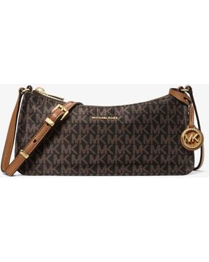 MICHAEL Michael Kors Zadie Small Signature Logo Woven Crossbody Bag - White