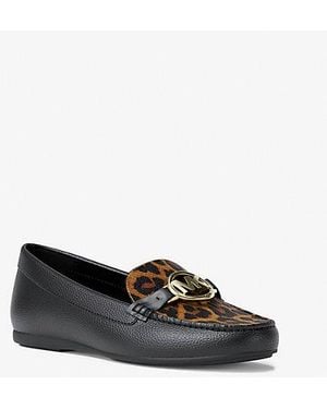 Michael Kors Fulton Leopard Print Calf Hair Loafer - White