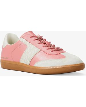MICHAEL Michael Kors Mk Jovie Leather And Signature Logo Trainers - Pink