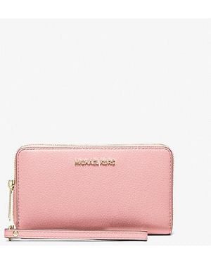Michael Kors Large Pebbled Leather Smartphone Wristlet - Pink