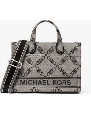 MICHAEL Michael Kors Mk Gigi Small Empire Logo Jacquard Small Tote Bag - Grey