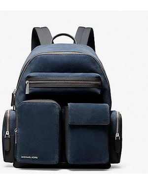 Michael Kors Dakota Medium Suede Cargo Backpack - Blue