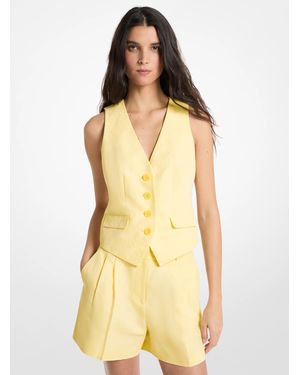 Michael Kors Linen And Cotton Vest - Natural