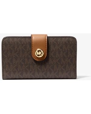 Michael Kors Mk Pop Charm Medium Signature Logo Wallet - White
