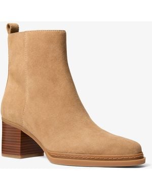 MICHAEL Michael Kors Mk Lex Suede Boot - White