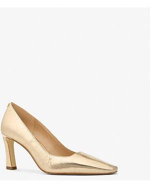 Michael Kors Darrah Crackled Metallic Leather Pump - Natural