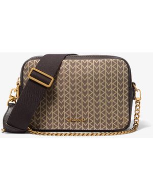 MICHAEL Michael Kors Bryant Medium Mk2000 Logo Jacquard Camera Crossbody Bag - Brown