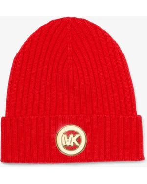 MICHAEL Michael Kors Ribbed Wool Beanie - Red