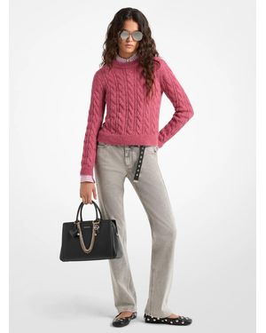 MICHAEL Michael Kors Mk Cable Knit Nylon And Alpaca Blend Jumper - Red