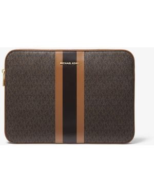 Michael Kors Jet Set Logo Stripe 13 Inch Laptop Case - Brown