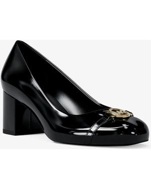 Michael Kors Dori Patent Block Heel Pump - Black