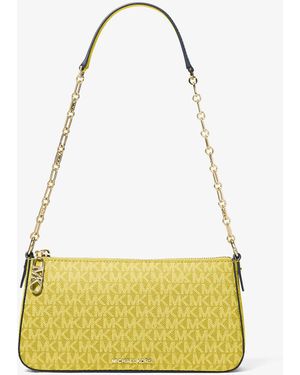 MICHAEL Michael Kors Mk Empire Medium Signature Logo Chain-Link Pochette - Yellow
