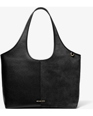Michael Kors Henly Large Leather And Suede Tote Bag - Black