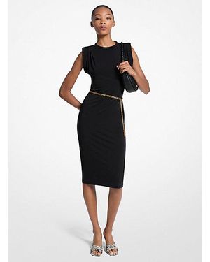 Michael Kors Stretch Matte Jersey Belted Dress - Black