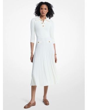 MICHAEL Michael Kors Mk Stretch Knit Polo Jumper Dress - White