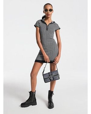 MICHAEL Michael Kors Mk2000 Logo Jacquard Hoodie Dress - White