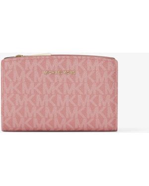 Michael Kors Bryant Medium Signature Logo Wallet - Pink