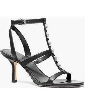 Michael Kors Nara Studded Leather Sandal - White
