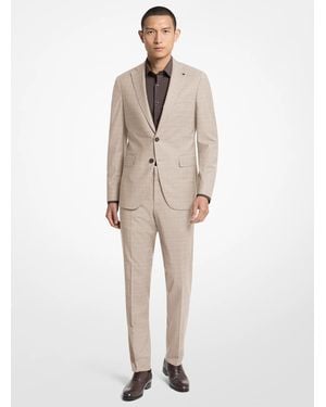 Michael Kors Mk Wool Blend Flannel Blazer - Natural